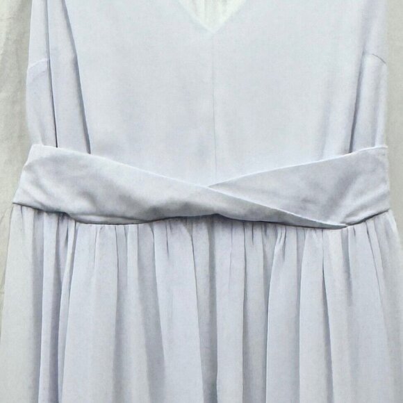 2 Layered Knee Length Dress w/Sash Belt Women 3X White eShakti - Picture 3 of 12